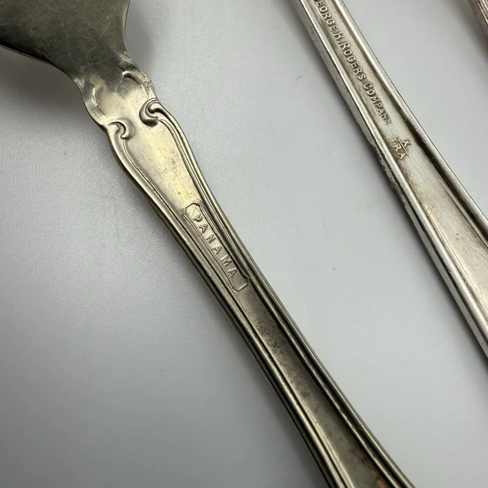 Vtg Silver Plated Flatware Mixed Lot Antique Crosby Oneida Rogers Panama Fork